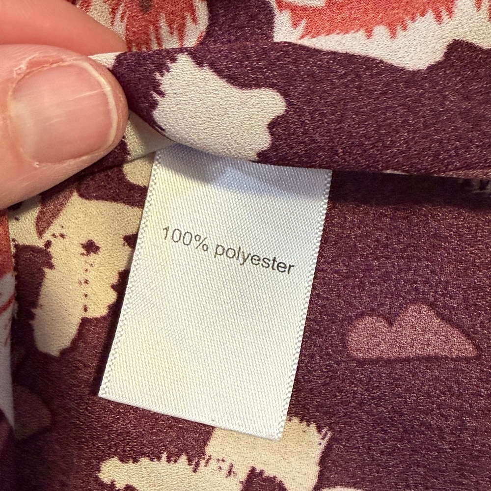 Maurices Floral Sleeveless Blouse Size M Burgundy Pink Boho Top - Picture 9 of 14